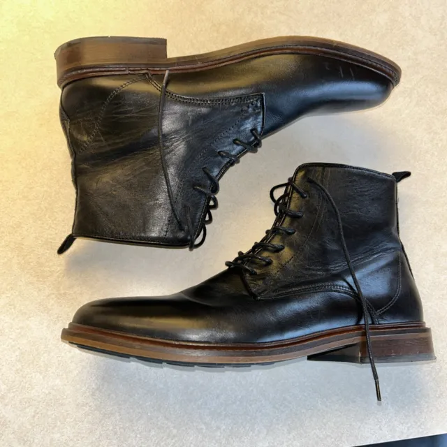 Men's SHOE THE BEAR "Ned" Black Leather Lace-Up Boots EUC Sz 44 (11)