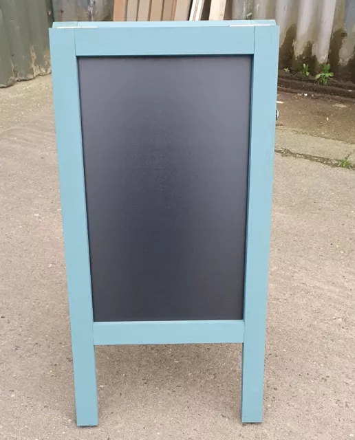 WOODEN PAVEMENT SIGN A-BOARD CHALKBOARD /CAFE/SHOP/PUB LIQUID CHALK TEAL 5KGs