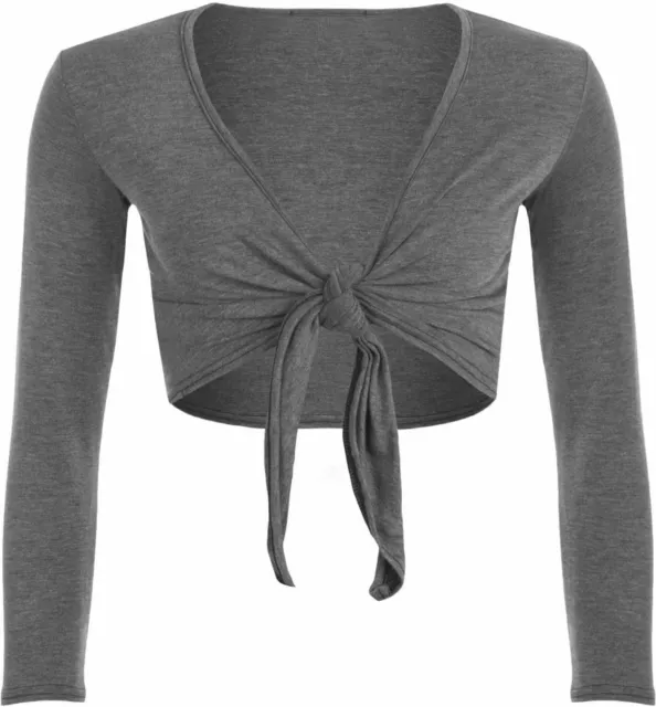 Ladies Womans Tie Up Crop Shrug Wrap Bolero Ladies Cardigan Top Sizes 8-26