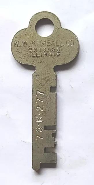 Cerraduras de repuesto vintage Key W Kimball Co 78 N 277 Chicago IL Appx de 2