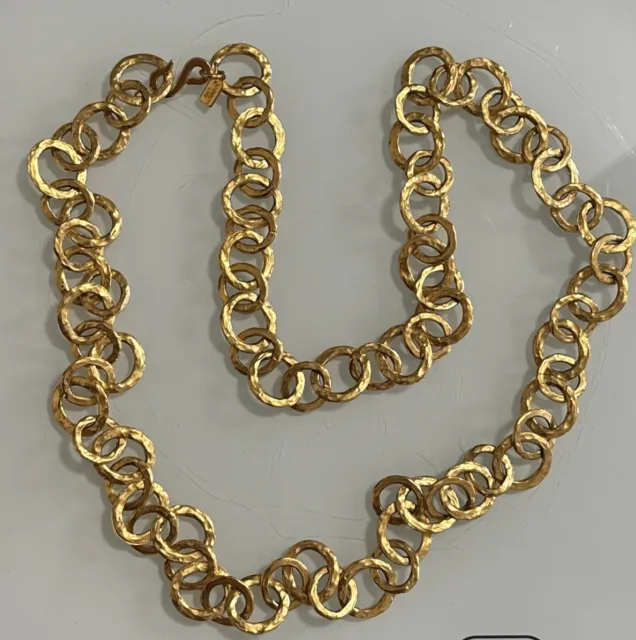 Vintage KJL Kenneth Jay Lane Gold Plated Chain Necklace