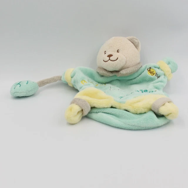 Doudou plat marionnette chat ours Bonzai adore le jardinage BABY NAT - 28210