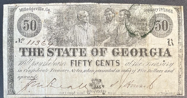 Fifty Cents - State of Georgia - Obsolete Currency Note #59201