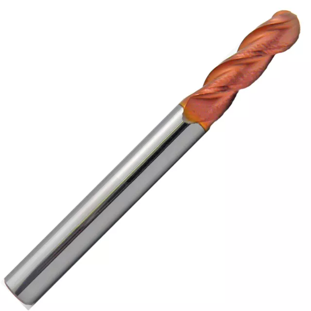 23/64" Diameter 3 Flute Carbide End Mill Ball TiCN 40Deg Helix