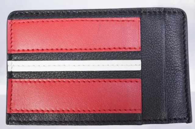 New Alexander Mcqueen Men's Wallet Credit Card Holder Black Red