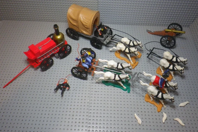 Lot TIMPO Toys - Western Cowboys Diligence Clay county fire service - Ancien