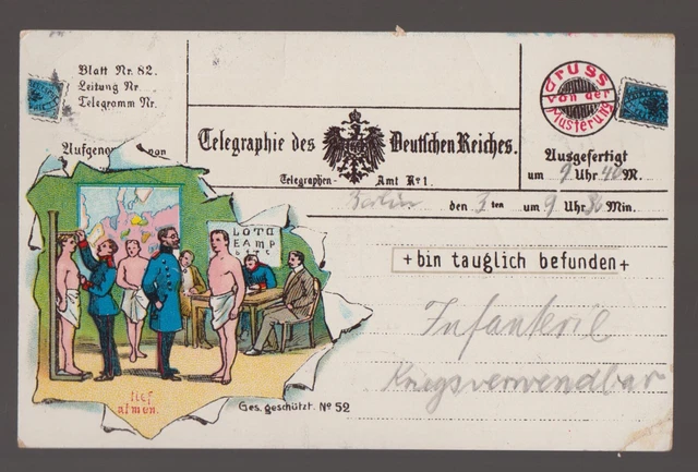 A 303/AK Patriotika-Musterung, bin tauglich befunden 1915