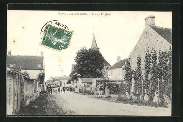 CPA Marolles-en-Brie, Rue de l'Eglise, street view 1910