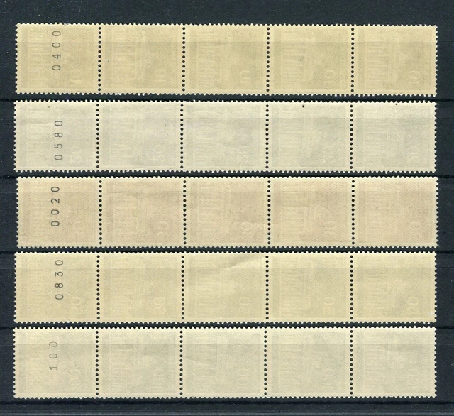 Berlin 286 - 290 Brandenburger Tor  Fünfersteifen mit Nummer postfrisch (G2188)