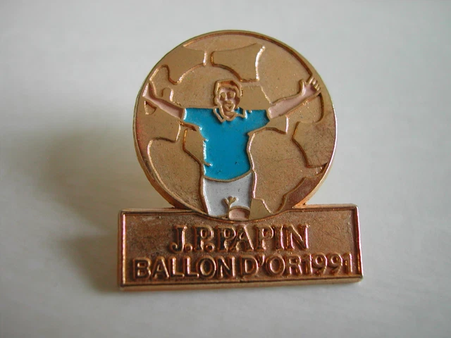 Pin's OM Jean-Pierre Papin – Onze D'Or 1991, émail, Occasion