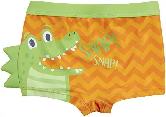 maillot de bain short crocodile orange ou requin bleu en relief garçon 2-3 ans