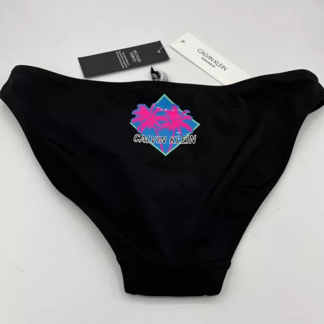 CALVIN KLEIN BIKINI Briefs Womens Size 8 XS Black Bottoms Swimwear