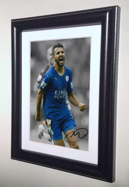 Signed Riyad Mahrez Leicester City Autographed Photo Photograph Picture Frame SM
