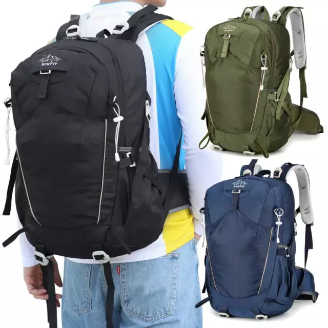 40L Camping Hiking Backpack w/ Rain Cover Waterproof Large Travel Rucksack Bag