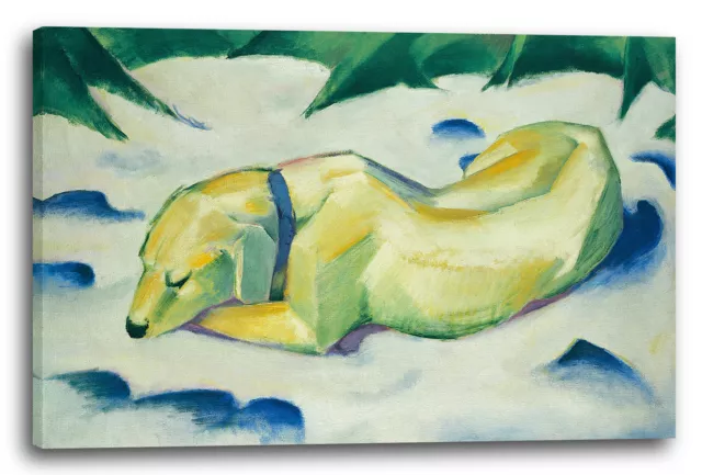 Kunstdruck Franz Marc - Liegender Hund im Schnee (191011)