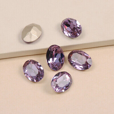 Violet Oval Fancy Stones K9 Point Back Strass Glass Crystal Rhinestones Sew On