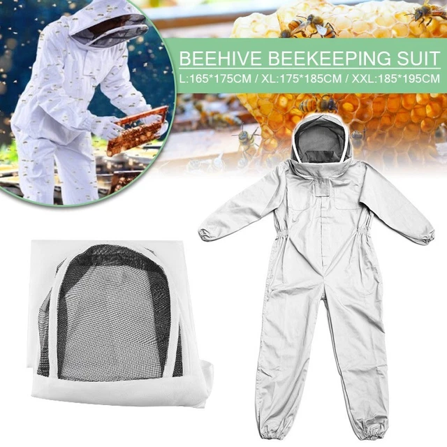 Tuta da apicoltura cappotto antiapi traspirante corpo intero cotone con cappucci