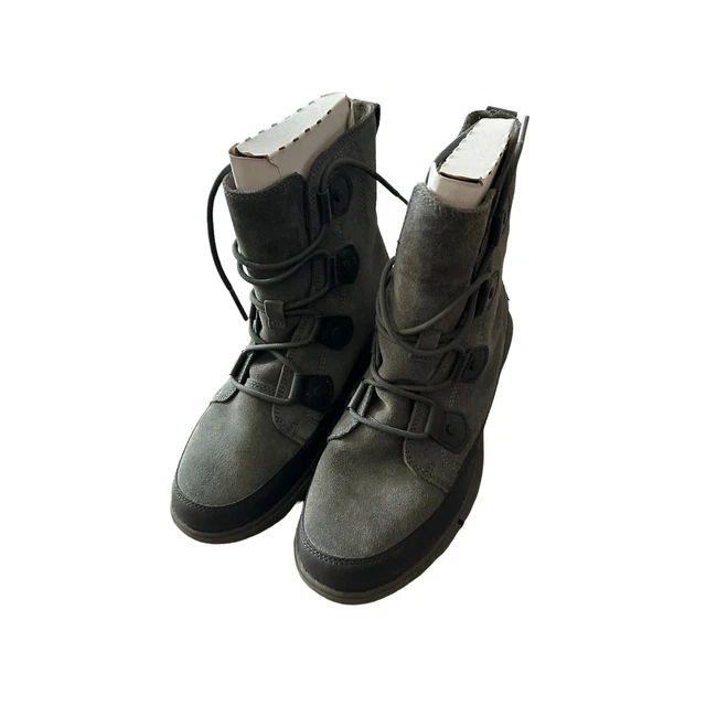 *NEW SOREL EXPLORER Black Jet Hiking LaceUp Ankle Boots Men's Size 9 £