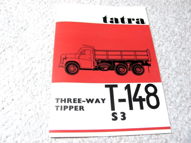 1970's TATRA T-148 3 WAY TIPPER (CSSR) SALES BROCHURE