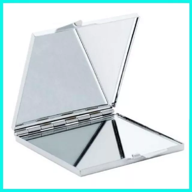Specchio Comsetico Trucco Make Up Portatile Tascabile Quadrato Da Borsa Tasca