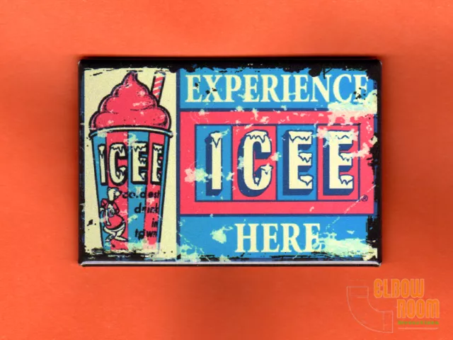 Vintage look Icee sign 2x3" fridge/locker magnet   retro tin  cold