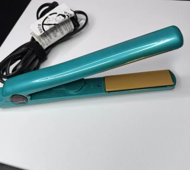 Chi Air 1" Ceramic Flat Iron Hair Straightener Teal Blue CA1014 GREAT & WORKING