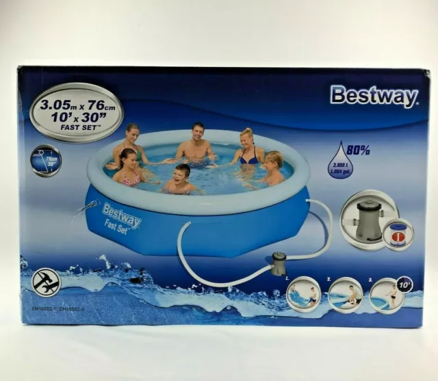 Bestway® Fast Set™ - Swimming Pool Gartenpool inkl. Filter Planschbecken #57270