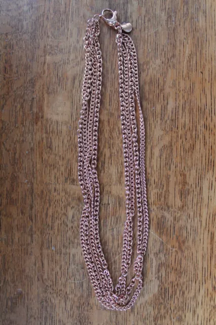 Bronzallure rose gold toned chains necklace, NEW!