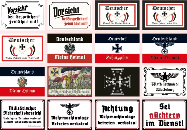 Blechschild 20x30 Deutsches Kaiser Reich historisch Wappen Adler Bar Sammler COL