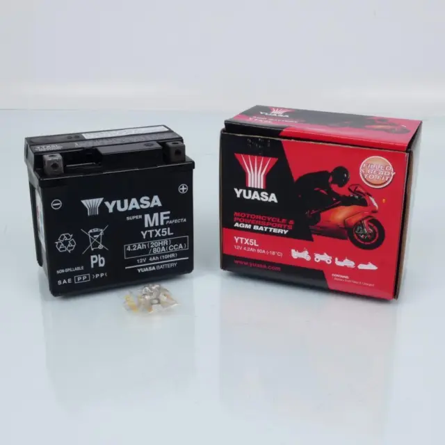 Batterie SLA Yuasa pour Scooter Peugeot 50 Citystar Rs 2017 à 2019 YTX5L-BS /