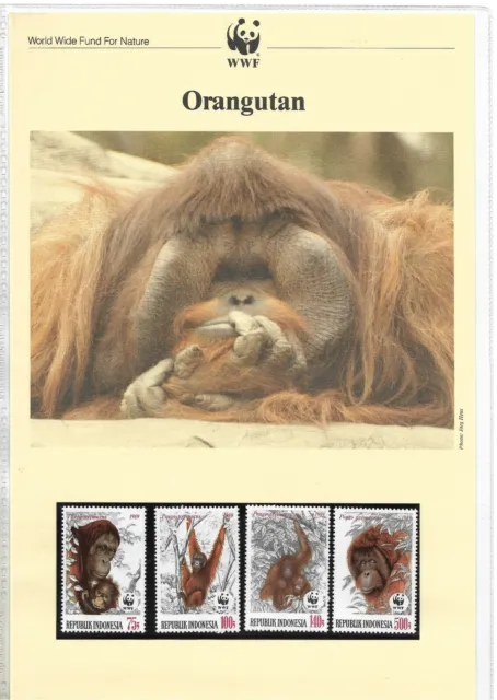 Indonesia 1989 Wwf Orangutan Mnh Set + 4 Fdc's, Sg. 1920-23. (1474)