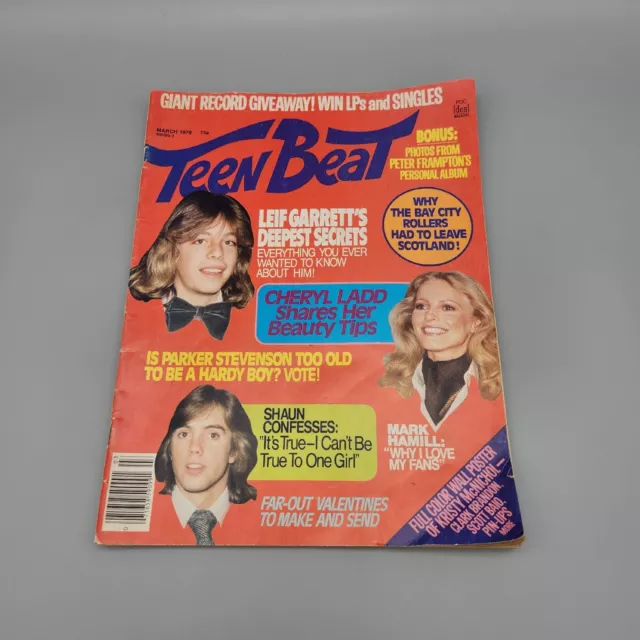 Teen Beat Magazine Vintage Leif Garrett, Cheryl Ladd, Shaun Cassidy March 1978