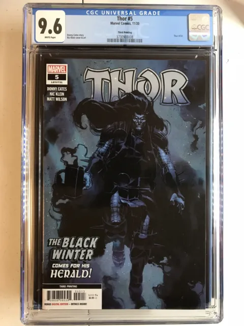 Thor #5 3rd Printing CGC 9.6 1st Full Appearance Black Winter (Marvel Nov 2020)