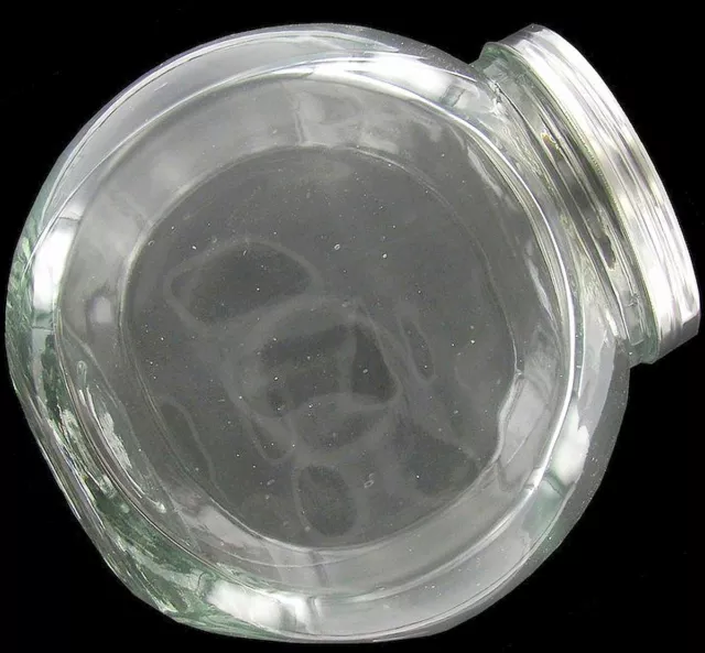 6" Clear Glass TILT JAR Vintage style & Metal lid Candy Cookie Storage Canister