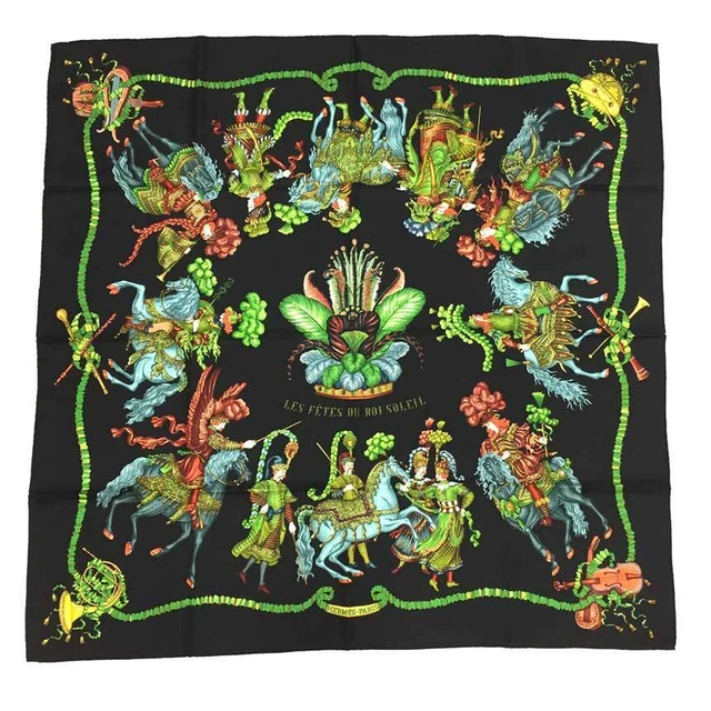 Hermes Scarf CARRES 90 Les Fetes Du Roi Soleil Celebration Of The Sun King Aq