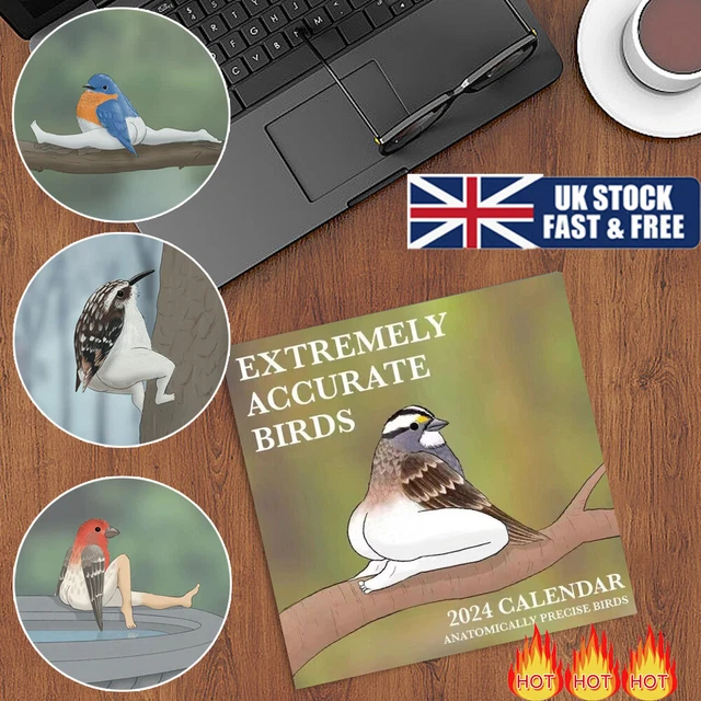 2024 CALENDAR OF EXTREMELY ACCURATE BIRDS 2024 Bird Calendar Wall ...