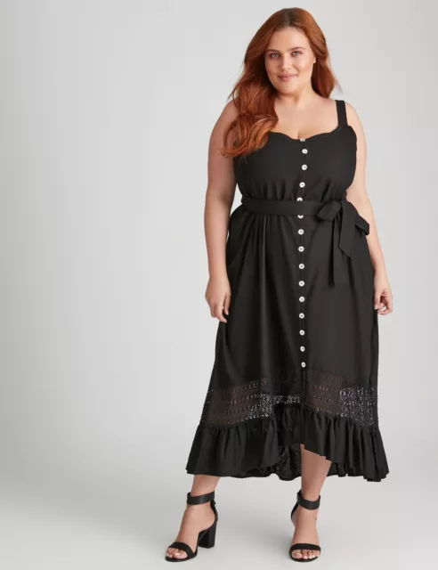 BeMe - Plus Size - Womens Midi Dress - Black - Summer Casual Linen Beach Dresses