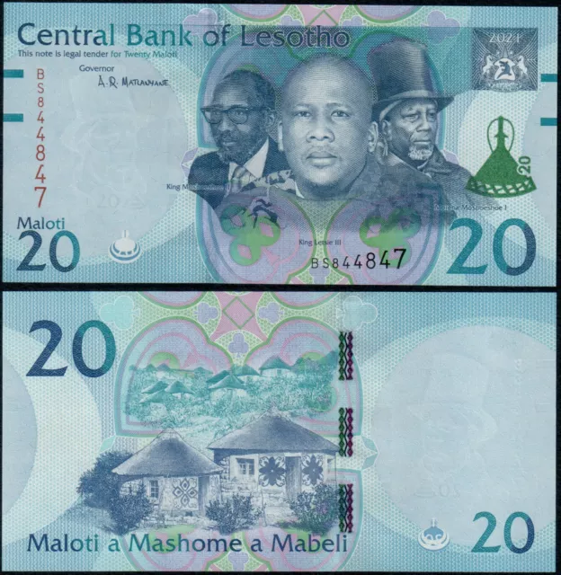 Lesotho 20 Maloti (P New) 2021 Unc