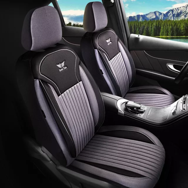 Auto Sitzbezüge passend für Mitsubishi Colt in Schwarz Grau
