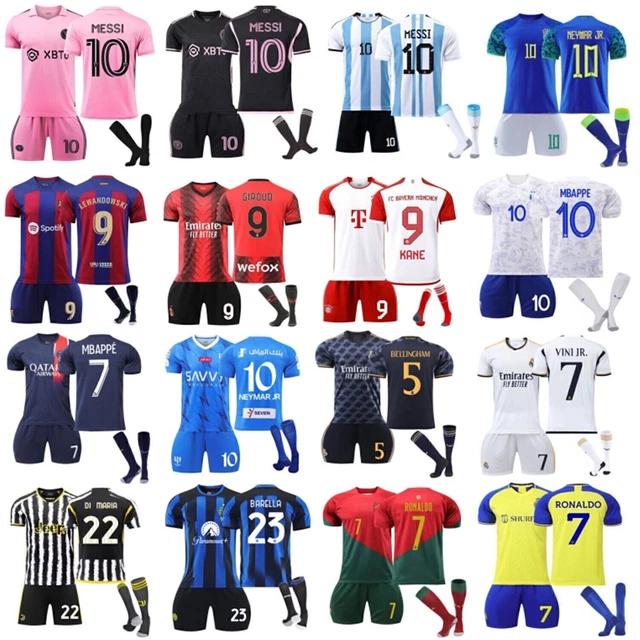 New 23-24 Adults Kids Kits Training Suits Short Shirt+Shorts+Sock Sports Sets//