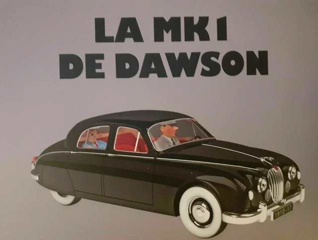 Voiture Tintin 1/24 Jaguar MK I Dawson N°35 – IXO – Comme Neuve Avec Livret