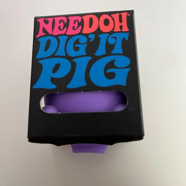 NEEDOH DIG IT Pig Purple Squeeze Stress Fidget Toy Nee Doh Schylling ...