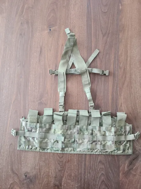 US Army OCP Molle II Tactical Assault Panel TAP Chest Rig Vest & Harness Only VG