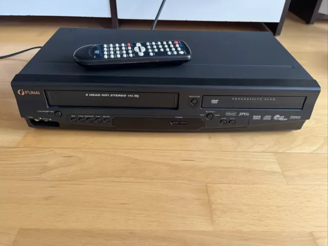 FUNAI D8A-A4110DB VHS VCR Videorecorder DVD Player Kombination HiFi Stereo 6HEAD