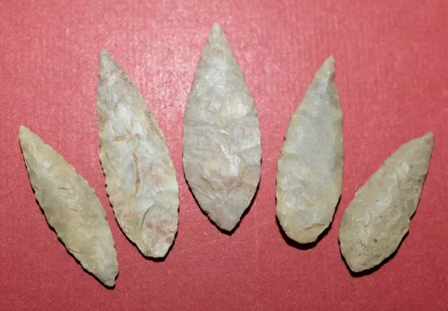African Neolithic Stone Projectile Knapped Arrowhead Points Sahara Desert Africa