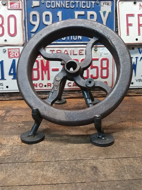 Vintage cast iron  gear sprocket Steampunk industrial lamp base project