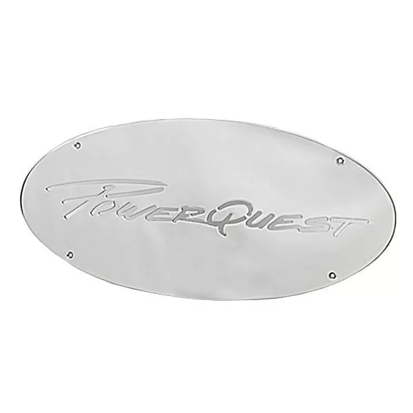 Powerquest 10165 15 x 7 Inch Stainless Steel Boat Logo Plate (Single)