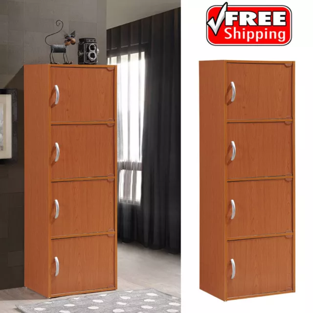 4-Door Cabinet Closet Cupboard Storage Kitchen Pantry Organizer Furniture Shelf