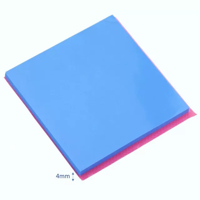 1pc Blue 100x 100x 4mm Silicone Thermal Pad Sheet PC CPU Chip Heat Sink HeatSink