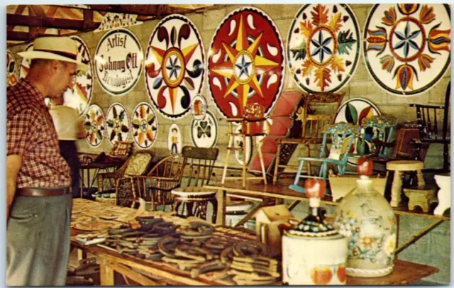 Hex Sign Display Painted by the Famous Self-Styled "Hexologist", Johnny Ott, PA.